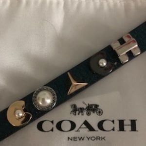 Coach deco leather bracelet.